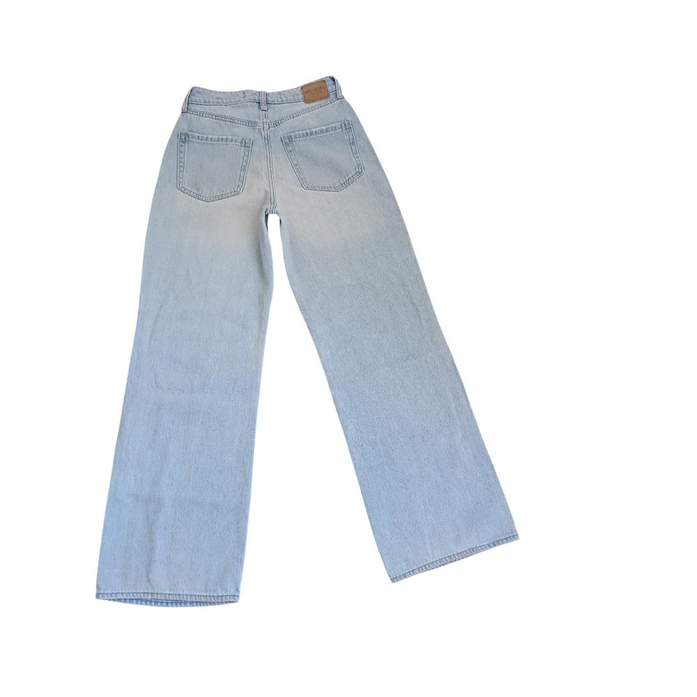 Hollister California High Rise Wide Leg Baggy Fit Light Wash Jeans 24x31 Coastal